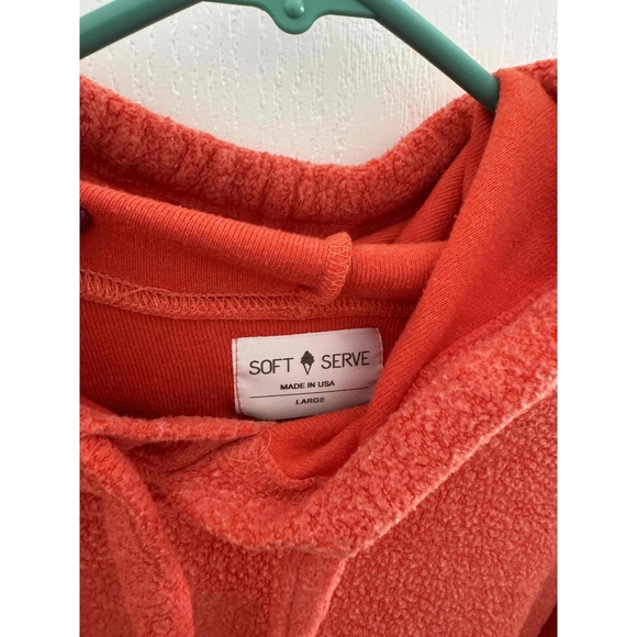 Soft Serve Orange Drawstring Hood Long Sleeves‎ Relaxed Fit Casual Hoodie Large - Picture 3 of 8